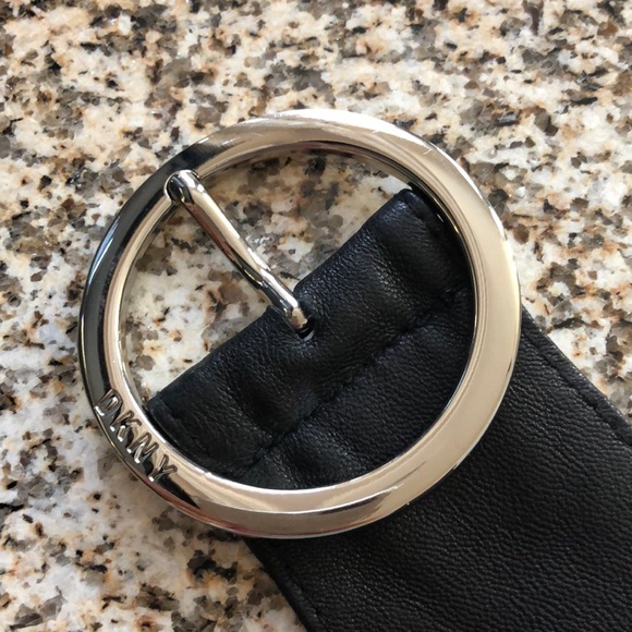 DKNY NWT Soft Black Leather Belt - Picture 2 of 6